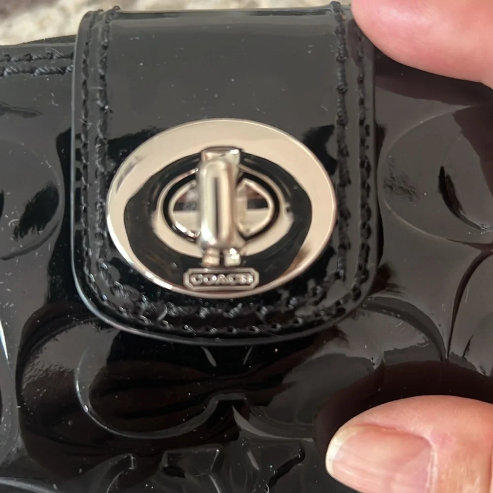 COACH Black Patent Leather Wallet - Picture 2 of 7
